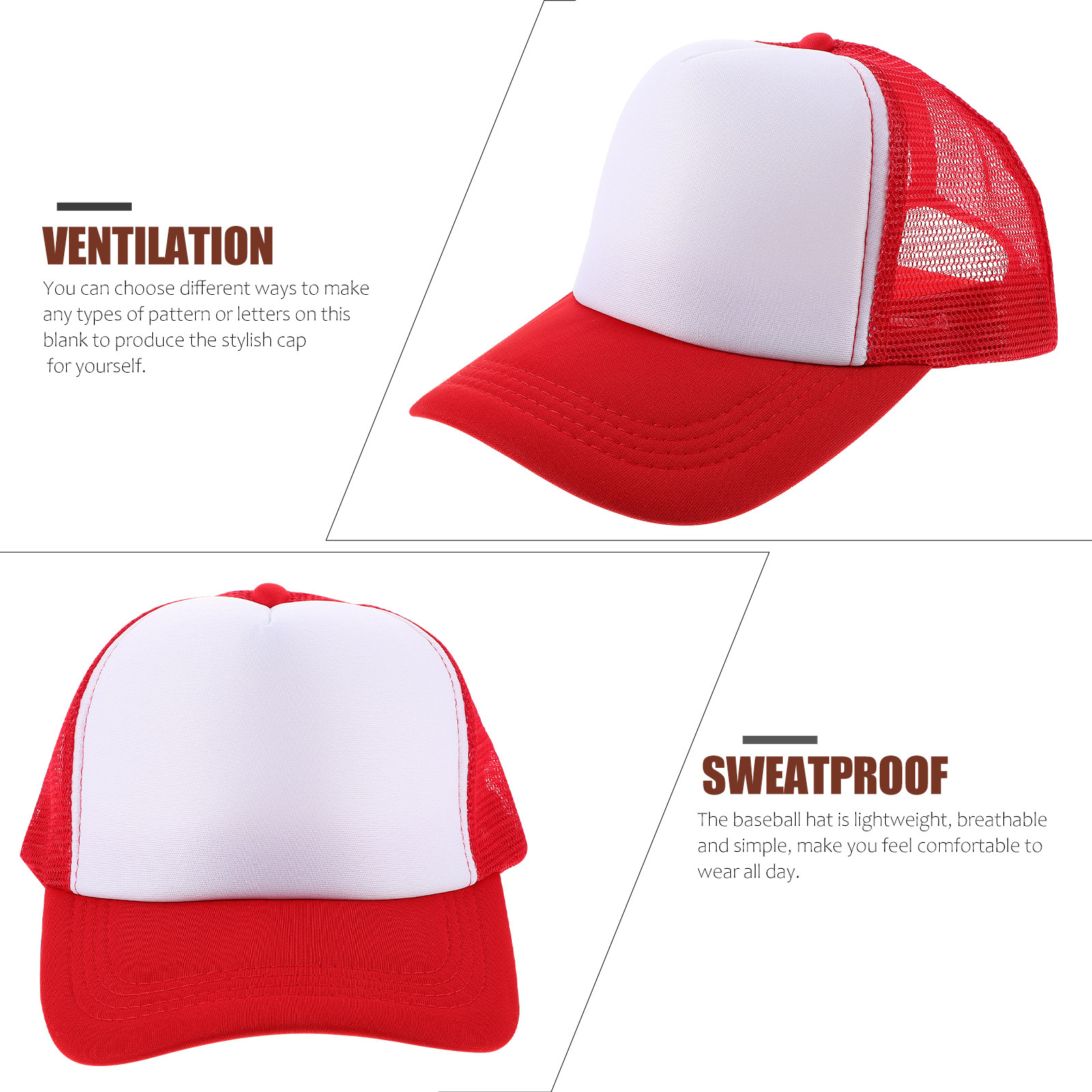 5Pcs Blank Mesh Baseball Caps  - огляд і ціна Hat Sublimation Blank