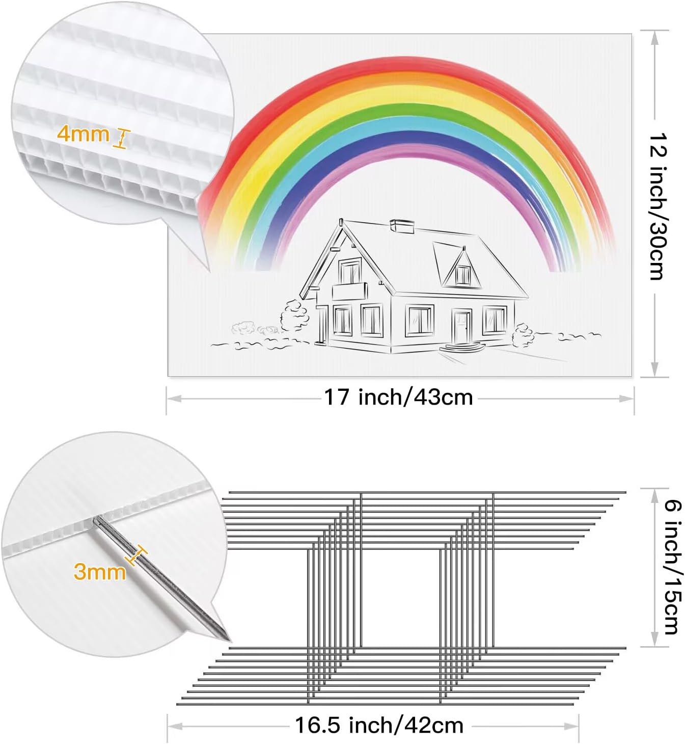 22Pcs Blank Yard Signs with St - огляд і ціна Yard Sign Blank