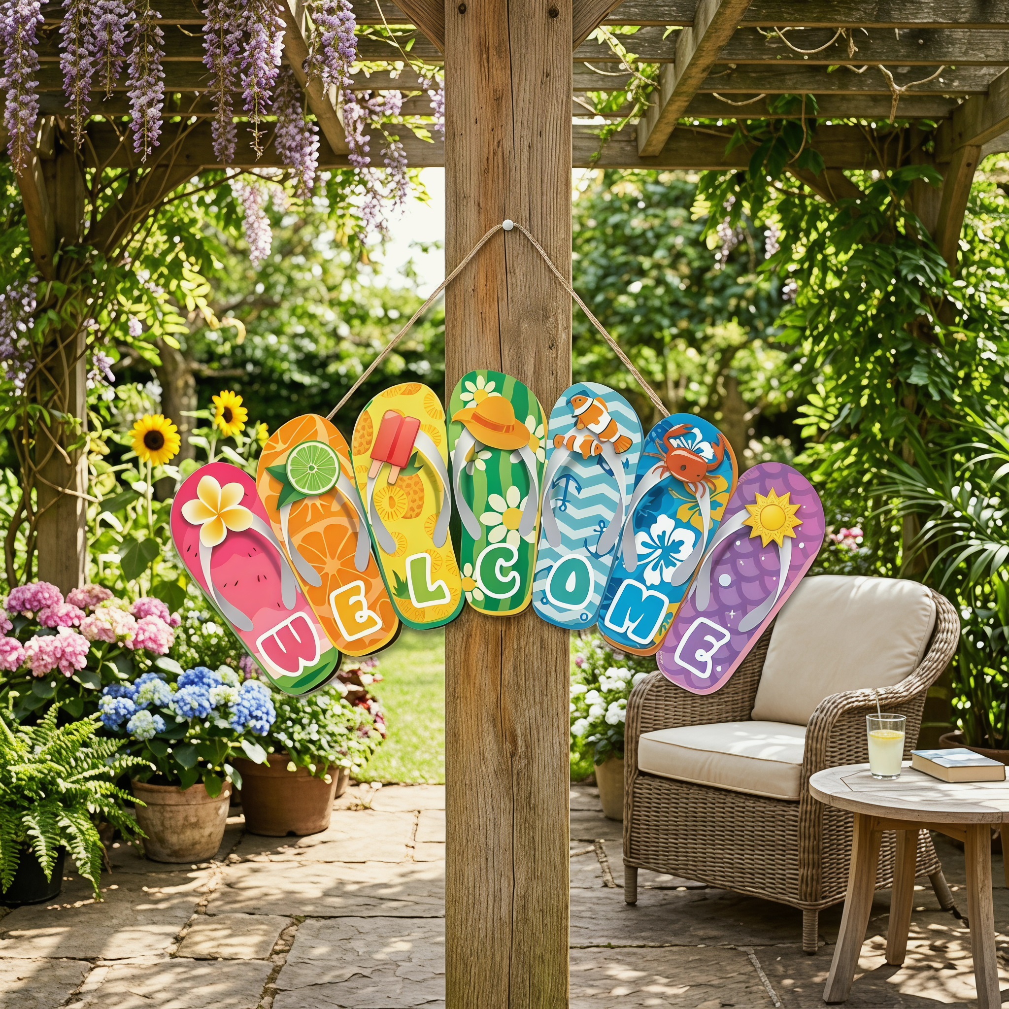 Hello Summer Felt Slippers Doo - огляд і ціна Yard Sign Blank