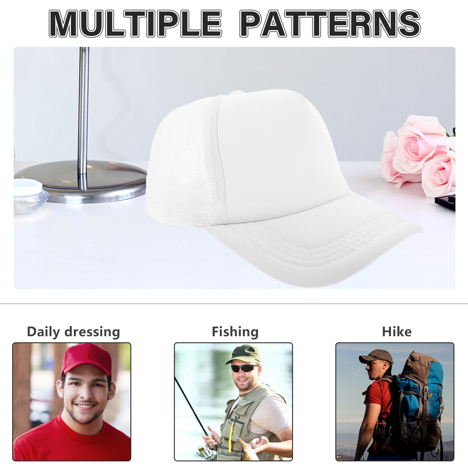 10Pcs Blank Mesh Baseball Hats - огляд і ціна Hat Sublimation Blank